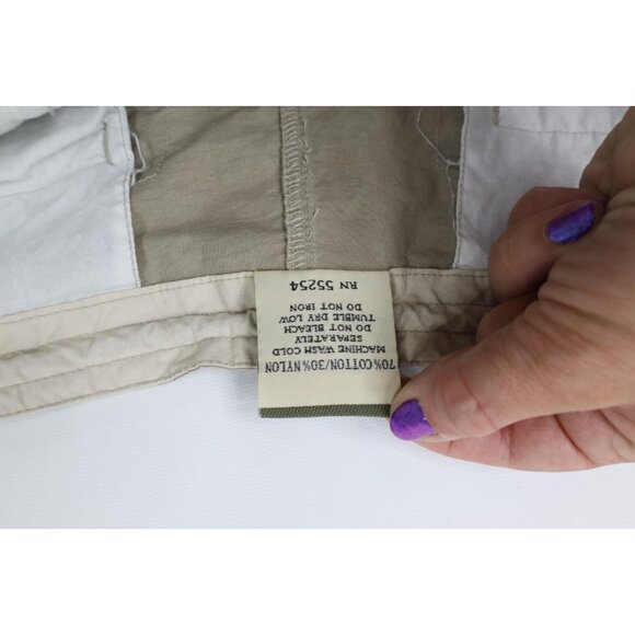 Vintage 90s Streetwear Mens XL Convertible Wide Leg Cargo Pants Shorts Beige - Picture 8 of 13